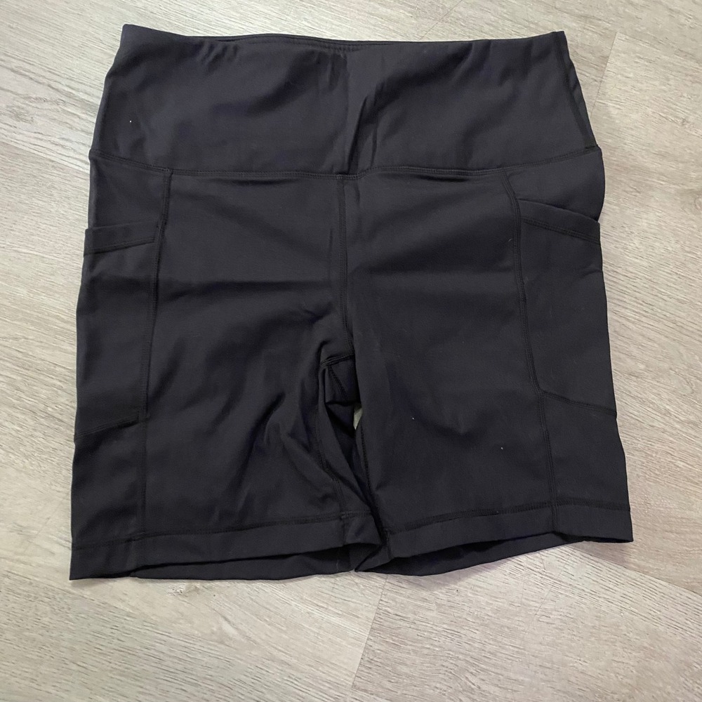 Member's Mark Bike Short Womens XL Black Everyday High Waisted Pockets SHY0133